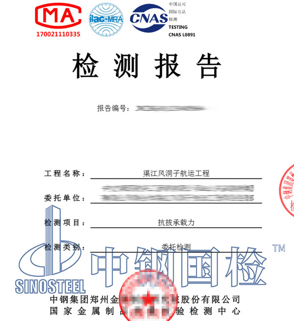 錨桿抗拔試驗報告圖片