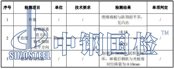 鋼軌膠接絕緣接頭檢測項(xiàng)目結(jié)果